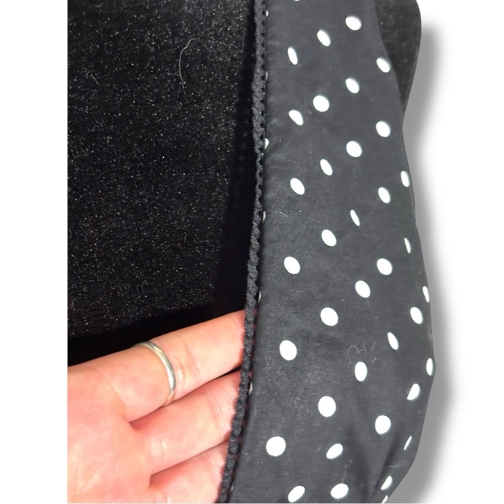 Forever 21 Black and White Polka Dot V-Neck Mini Fitted Sleeve/Backless Dress - Picture 3 of 15